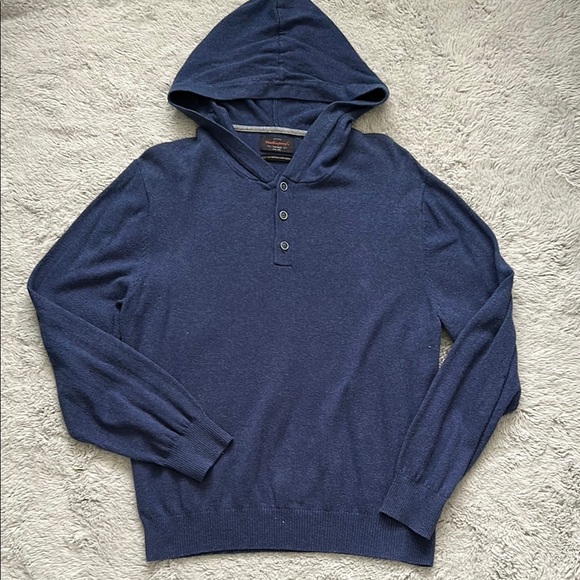 Weatherproof Vintage Men’s Navy Blue Hooded Sweater size L - Picture 1 of 6